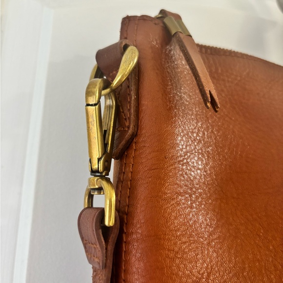 Madewell Brown Leather Zip Top Carryall Crossbody Bag - Picture 9 of 14